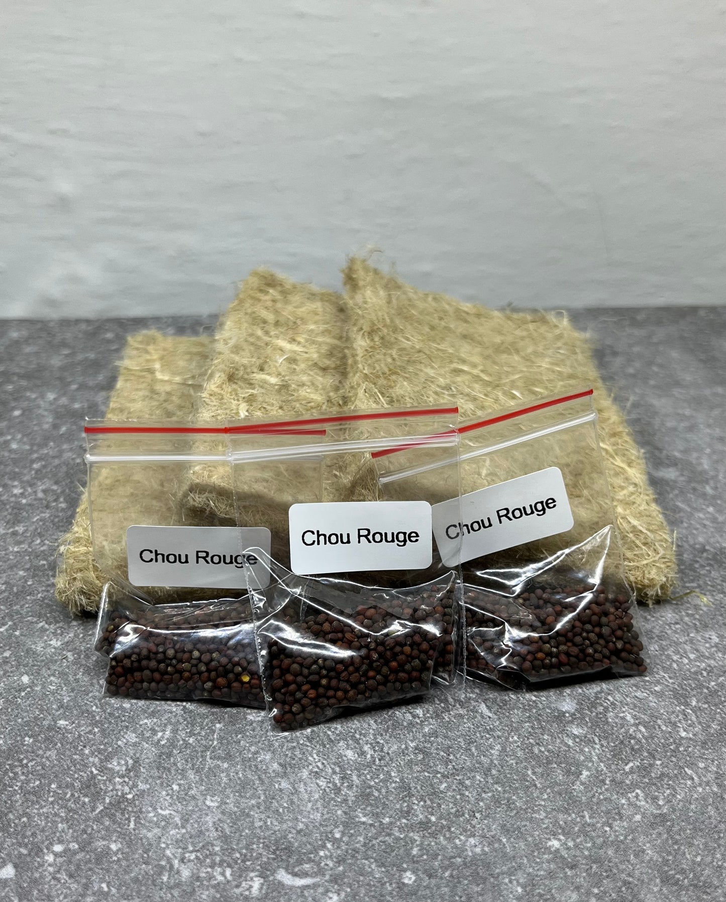 Recharge graines de micropousses de chou rouge + tapis de chanvre